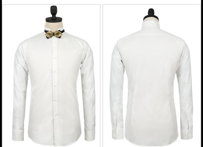 白色全棉男士商務(wù)長袖襯衫